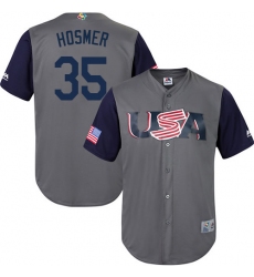 Youth USA Baseball Majestic #35 Eric Hosmer Gray 2017 World Baseball Classic Replica Team Jersey