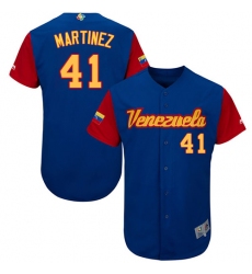 Men's Venezuela Baseball Majestic #41 Victor Martinez Royal Blue 2017 World Baseball Classic Authentic Team Jersey