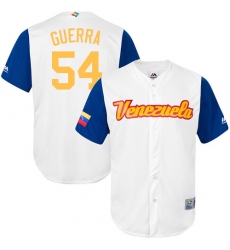 Men's Venezuela Baseball Majestic #54 Deolis Guerra White 2017 World Baseball Classic Replica Team Jersey