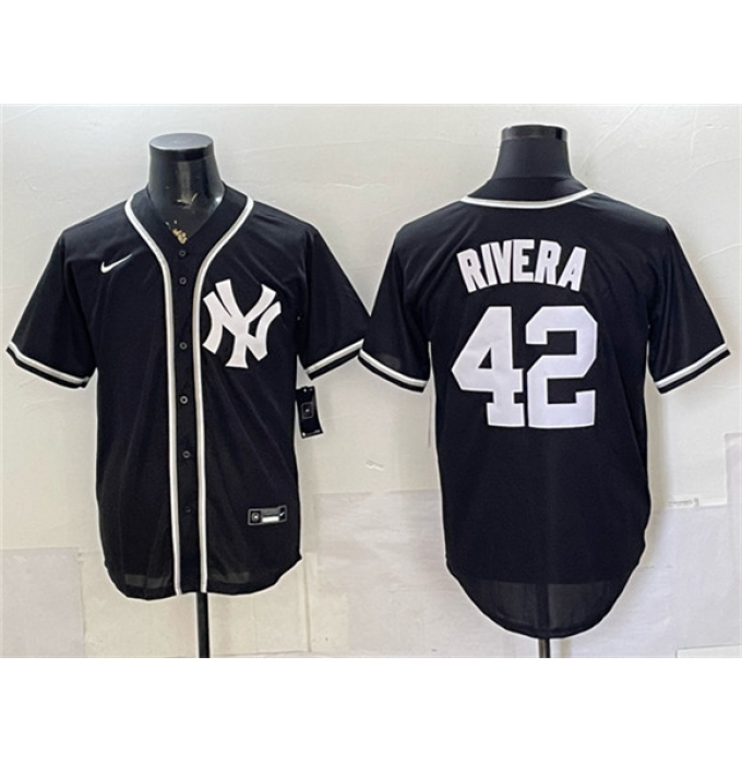 Men's New York Yankees #42 Mariano Rivera 2026 Fashion Replica Black Out Stitched Baseball Jersey