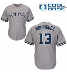 Men's Majestic New York Yankees #13 Alex Rodriguez Replica Grey Road MLB Jersey