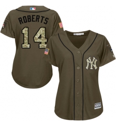 Women's Majestic New York Yankees #14 Brian Roberts Authentic Green Salute to Service MLB Jersey