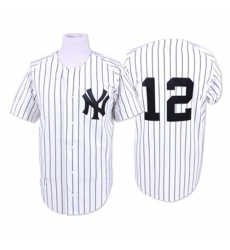 Men's Mitchell and Ness New York Yankees #12 Wade Boggs Authentic White 1996 Throwback MLB Jersey