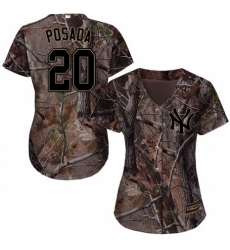 Women's Majestic New York Yankees #20 Jorge Posada Authentic Camo Realtree Collection Flex Base MLB Jersey