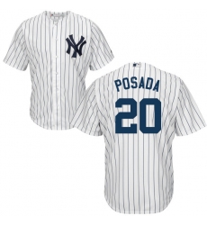 Youth Majestic New York Yankees #20 Jorge Posada Authentic White Home MLB Jersey