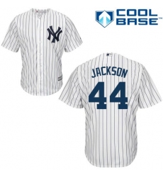 Men's Majestic New York Yankees #44 Reggie Jackson Replica White Home MLB Jersey