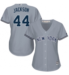 Women's Majestic New York Yankees #44 Reggie Jackson Authentic Grey Road MLB Jersey