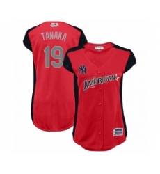 Women's New York Yankees #19 Masahiro Tanaka Authentic Red American League 2019 Baseball All-Star Jersey