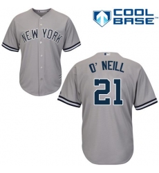 Youth Majestic New York Yankees #21 Paul O'Neill Replica Grey Road MLB Jersey