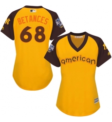 Women's Majestic New York Yankees #68 Dellin Betances Authentic Yellow 2016 All-Star American League BP Cool BaseMLB Jersey