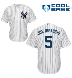 Men's Majestic New York Yankees #5 Joe DiMaggio Replica White Home MLB Jersey