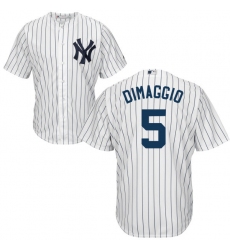 Youth Majestic New York Yankees #5 Joe DiMaggio Replica White Home MLB Jersey