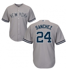 Youth Majestic New York Yankees #24 Gary Sanchez Authentic Grey Road MLB Jersey