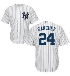 Youth Majestic New York Yankees #24 Gary Sanchez Authentic White Home MLB Jersey