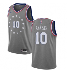 Youth Nike Philadelphia 76ers #10 Maurice Cheeks Swingman Gray NBA Jersey - City Edition