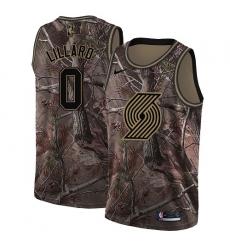 Youth Nike Portland Trail Blazers #0 Damian Lillard Swingman Camo Realtree Collection NBA Jersey