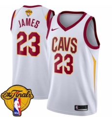 Men's Nike Cleveland Cavaliers #23 LeBron James Swingman White 2018 NBA Finals Bound NBA Jersey - Association Edition