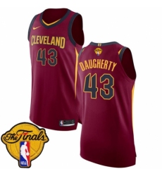 Men's Nike Cleveland Cavaliers #43 Brad Daugherty Authentic Maroon 2018 NBA Finals Bound NBA Jersey - Icon Edition