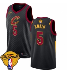 Youth Nike Cleveland Cavaliers #5 J.R. Smith Swingman Black 2018 NBA Finals Bound NBA Jersey Statement Edition