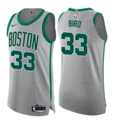 Men's Nike Boston Celtics #33 Larry Bird Authentic Gray NBA Jersey - City Edition
