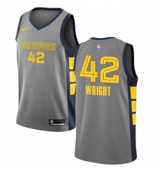 Youth Nike Memphis Grizzlies #42 Lorenzen Wright Swingman Gray NBA Jersey - City Edition