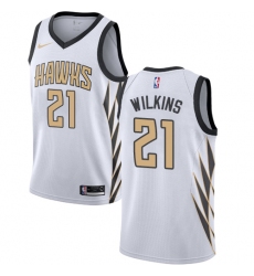 Women's Nike Atlanta Hawks #21 Dominique Wilkins Swingman White NBA Jersey - City Edition