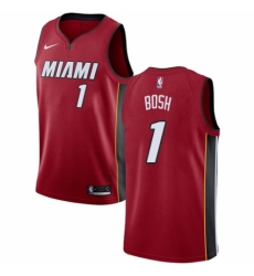 Men's Nike Miami Heat #1 Chris Bosh Swingman Red NBA Jersey Statement Edition