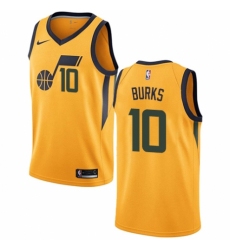 Youth Nike Utah Jazz #10 Alec Burks Swingman Gold NBA Jersey Statement Edition