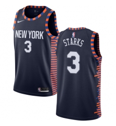 Women's Nike New York Knicks #3 John Starks Swingman Navy Blue NBA Jersey - 2018 19 City Edition