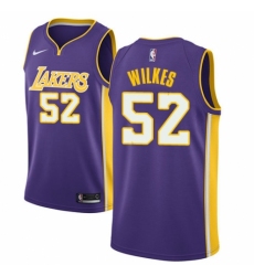 Men's Nike Los Angeles Lakers #52 Jamaal Wilkes Authentic Purple NBA Jersey - Icon Edition