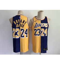 Men's Los Angeles Lakers Purple Gold Kobe Bryant Split Special Mamba And La King Jersey