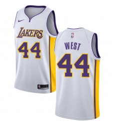 Men's Nike Los Angeles Lakers #44 Jerry West Swingman White NBA Jersey - Association Edition