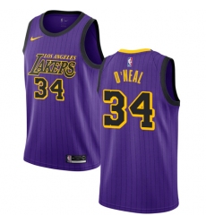 Youth Nike Los Angeles Lakers #34 Shaquille O'Neal Swingman Purple NBA Jersey - City Edition