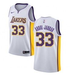 Men's Nike Los Angeles Lakers #33 Kareem Abdul-Jabbar Swingman White NBA Jersey - Association Edition