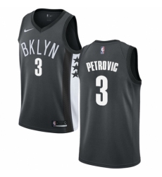 Youth Nike Brooklyn Nets #3 Drazen Petrovic Swingman Gray NBA Jersey Statement Edition