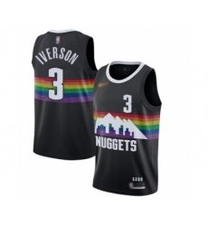 Youth Denver Nuggets #3 Allen Iverson Swingman Black Basketball Jersey - 2019 20 City Edition
