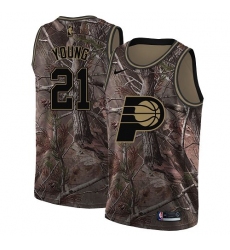 Youth Nike Indiana Pacers #21 Thaddeus Young Swingman Camo Realtree Collection NBA Jersey