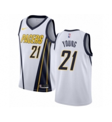Youth Nike Indiana Pacers #21 Thaddeus Young White Swingman Jersey - Earned Edition