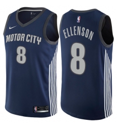 Women's Nike Detroit Pistons #8 Henry Ellenson Swingman Navy Blue NBA Jersey - City Edition