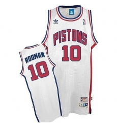 Men's Adidas Detroit Pistons #10 Dennis Rodman Swingman White Throwback NBA Jersey
