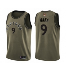 Youth Toronto Raptors #9 Serge Ibaka Swingman Green Salute to Service 2019 Basketball Finals Bound Jersey