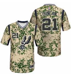 Men's Adidas San Antonio Spurs #21 Tim Duncan Authentic Camo Pride NBA Jersey