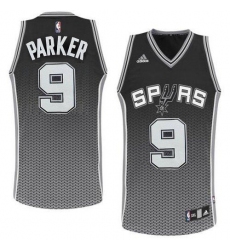 Men's Adidas San Antonio Spurs #9 Tony Parker Swingman Black Resonate Fashion NBA Jersey