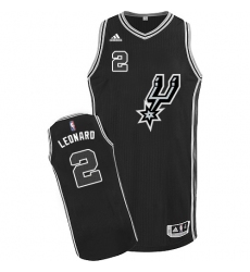 Men's Adidas San Antonio Spurs #2 Kawhi Leonard Swingman Black New Road NBA Jersey