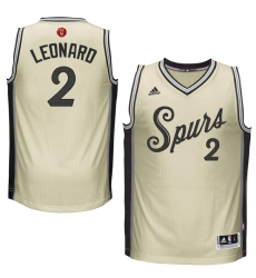Youth Adidas San Antonio Spurs #2 Kawhi Leonard Authentic Cream 2015-16 Christmas Day NBA Jersey