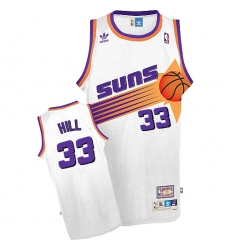 Men's Adidas Phoenix Suns #33 Grant Hill Authentic White Throwback NBA Jersey