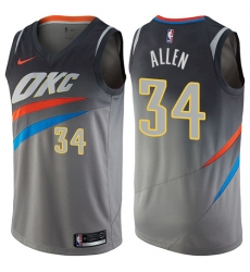 Men's Nike Oklahoma City Thunder #34 Ray Allen Swingman Gray NBA Jersey - City Edition
