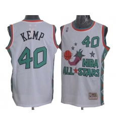 Men's Mitchell and Ness Oklahoma City Thunder #40 Shawn Kemp Swingman White 1996 All Star Throwback NBA Jersey