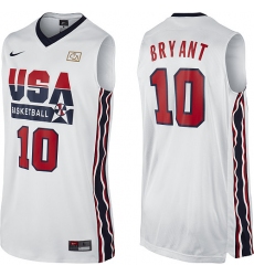 Men's Nike Team USA #10 Kobe Bryant Swingman White 2012 Olympic Retro Basketball Jersey