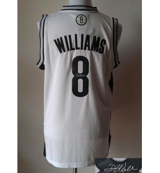 Revolution 30 Autographed Nets #8 Deron Williams White Stitched NBA Jersey